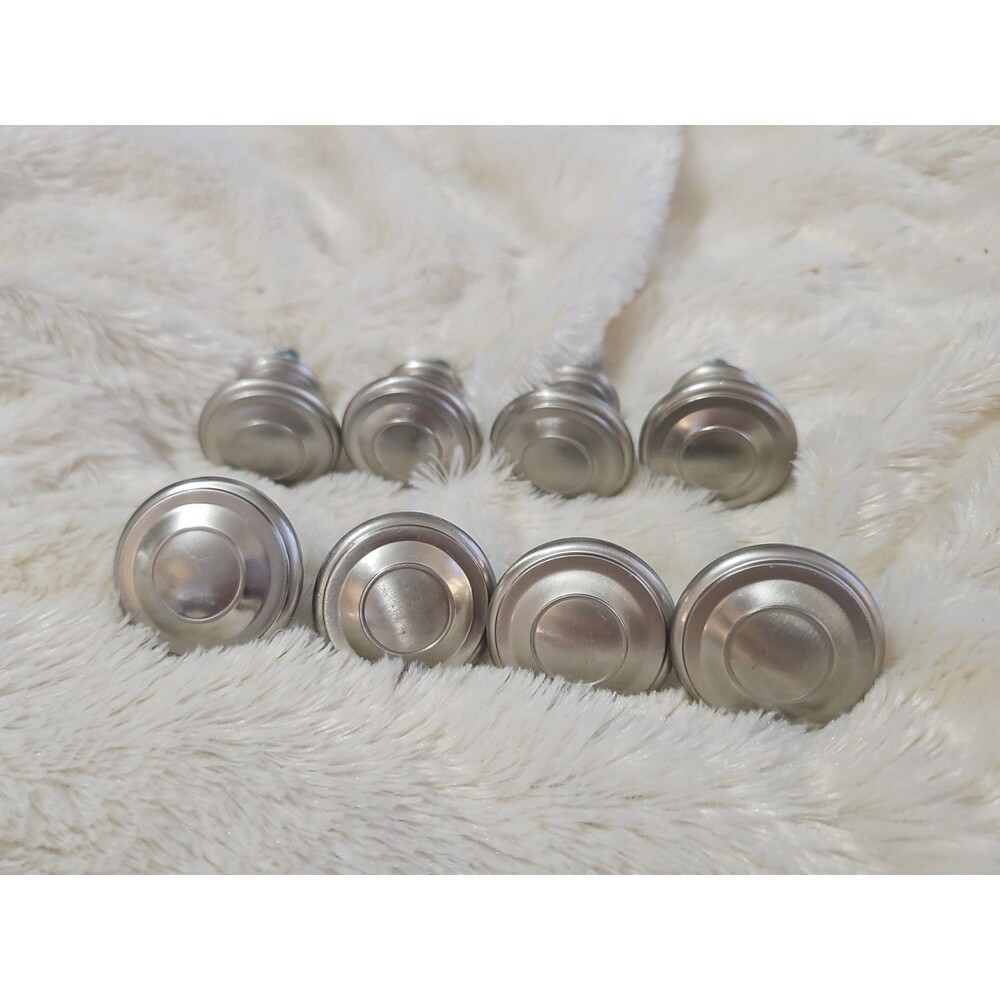Lot Of 8 Liberty Harmon 1 3/8" Classic Satin Nickel Cabinet Knobs Drawer Pulls